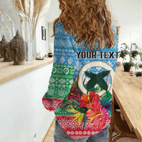 Personalised Sanma Joyeux Noel Women Casual Shirt Proud To Be a Ni-Van Sand Drawing Art LT9 - Polynesian Pride