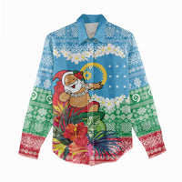 Personalised Sanma Joyeux Noel Women Casual Shirt Proud To Be a Ni-Van Sand Drawing Art LT9 - Polynesian Pride