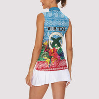 Personalised Sanma Joyeux Noel Women Sleeveless Polo Shirt Proud To Be a Ni-Van Sand Drawing Art LT9 - Polynesian Pride