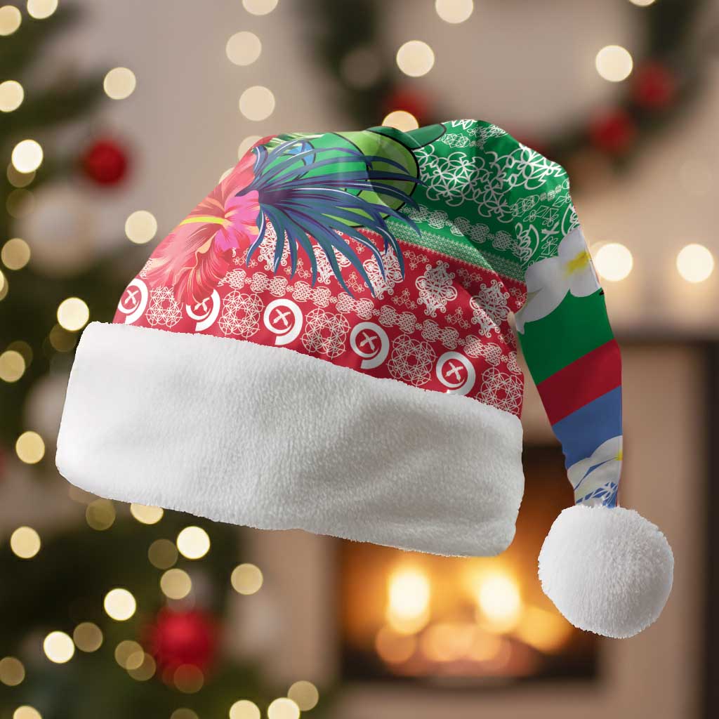 Personalised Shefa Joyeux Noel Christmas Santa Hat Proud To Be a Ni-Van Sand Drawing Art - Polynesian Pride