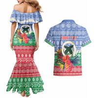 Personalised Shefa Joyeux Noel Couples Matching Mermaid Dress and Hawaiian Shirt Proud To Be a Ni-Van Sand Drawing Art LT9 - Polynesian Pride