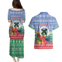 Personalised Shefa Joyeux Noel Couples Matching Puletasi and Hawaiian Shirt Proud To Be a Ni-Van Sand Drawing Art LT9 - Polynesian Pride