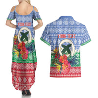 Personalised Shefa Joyeux Noel Couples Matching Summer Maxi Dress and Hawaiian Shirt Proud To Be a Ni-Van Sand Drawing Art LT9 - Polynesian Pride