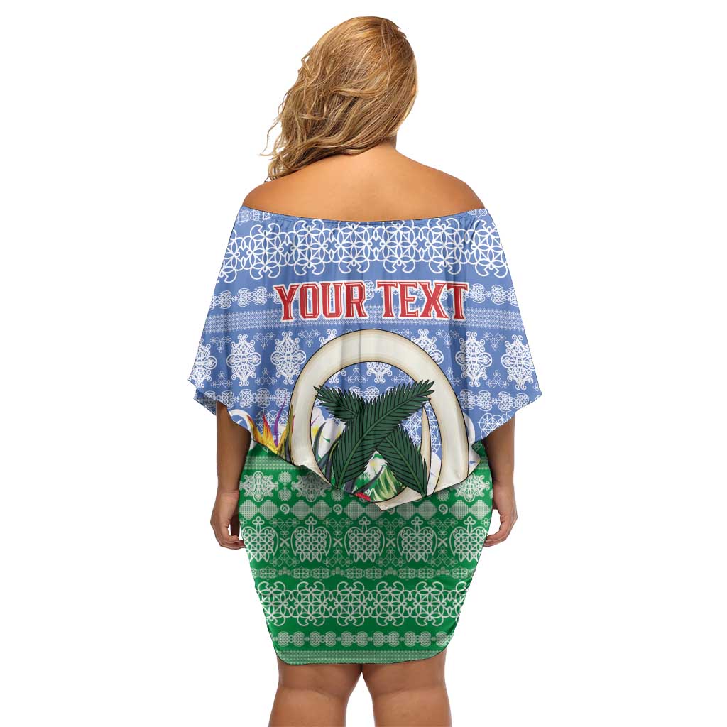 Personalised Shefa Joyeux Noel Family Matching Off Shoulder Short Dress and Hawaiian Shirt Proud To Be a Ni-Van Sand Drawing Art LT9 - Polynesian Pride