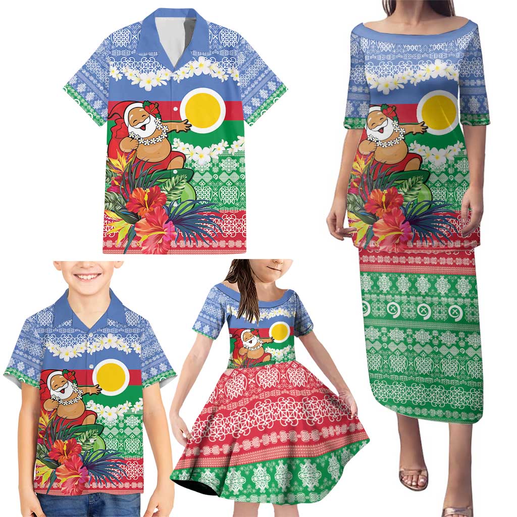 Personalised Shefa Joyeux Noel Family Matching Puletasi and Hawaiian Shirt Proud To Be a Ni-Van Sand Drawing Art LT9 - Polynesian Pride