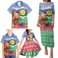 Personalised Shefa Joyeux Noel Family Matching Puletasi and Hawaiian Shirt Proud To Be a Ni-Van Sand Drawing Art LT9 - Polynesian Pride