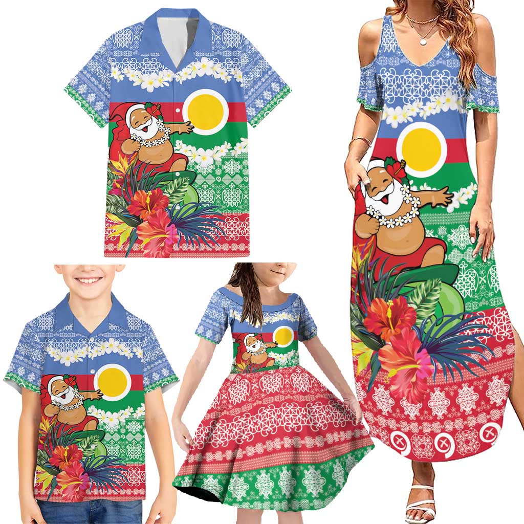 Personalised Shefa Joyeux Noel Family Matching Summer Maxi Dress and Hawaiian Shirt Proud To Be a Ni-Van Sand Drawing Art LT9 - Polynesian Pride