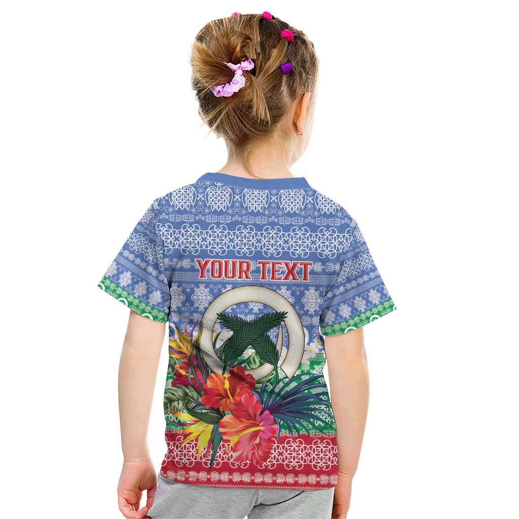 Personalised Shefa Joyeux Noel Kid T Shirt Proud To Be a Ni-Van Sand Drawing Art - Polynesian Pride