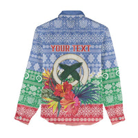 Personalised Shefa Joyeux Noel Women Casual Shirt Proud To Be a Ni-Van Sand Drawing Art - Polynesian Pride