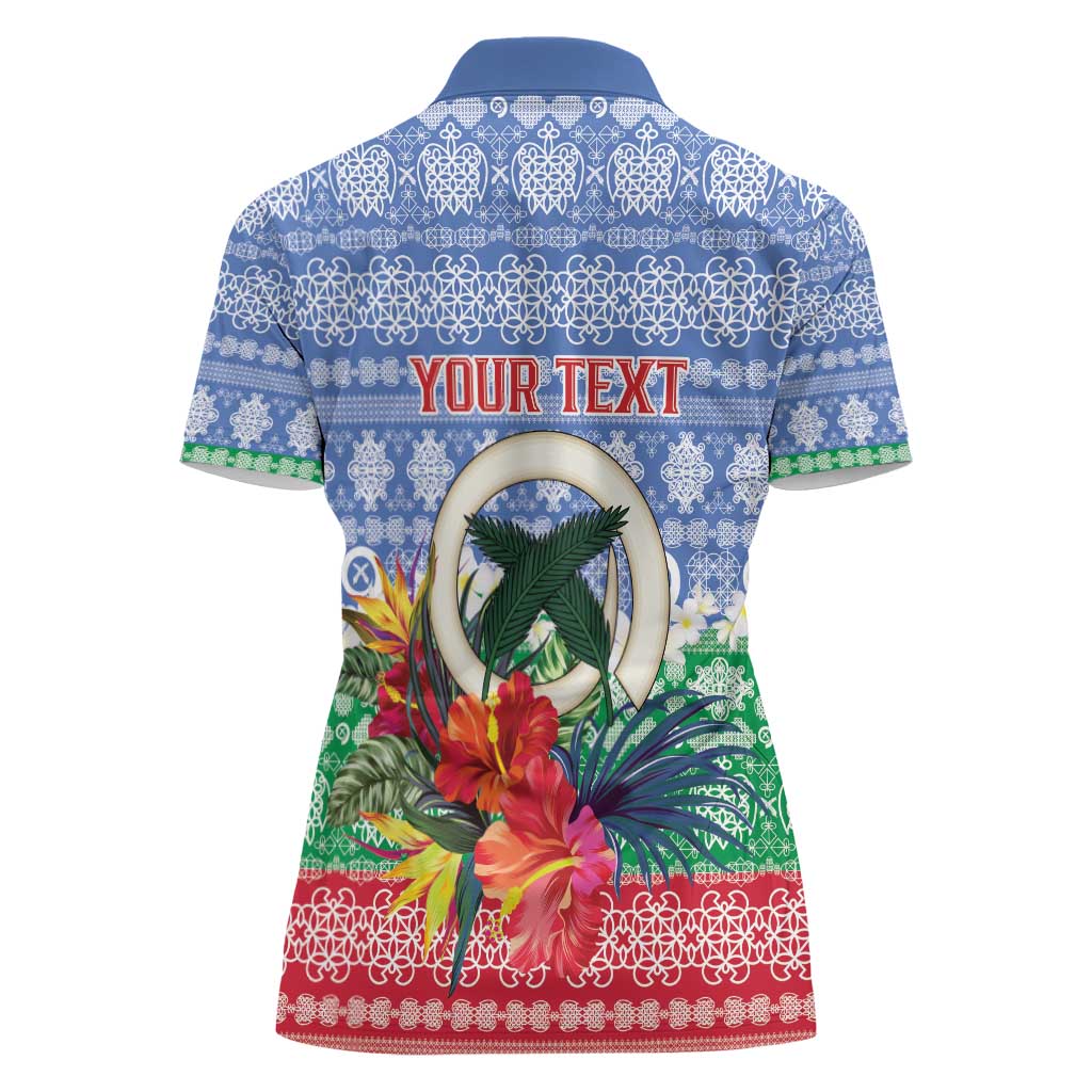 Personalised Shefa Joyeux Noel Women Polo Shirt Proud To Be a Ni-Van Sand Drawing Art - Polynesian Pride