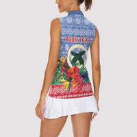 Personalised Shefa Joyeux Noel Women Sleeveless Polo Shirt Proud To Be a Ni-Van Sand Drawing Art LT9 - Polynesian Pride