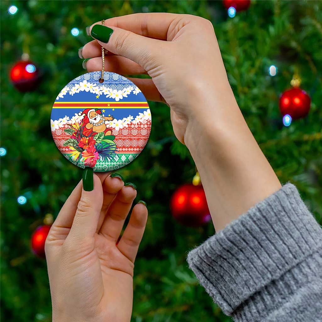 Personalised Tafea Joyeux Noel Ceramic Ornament Proud To Be a Ni-Van Sand Drawing Art - Polynesian Pride
