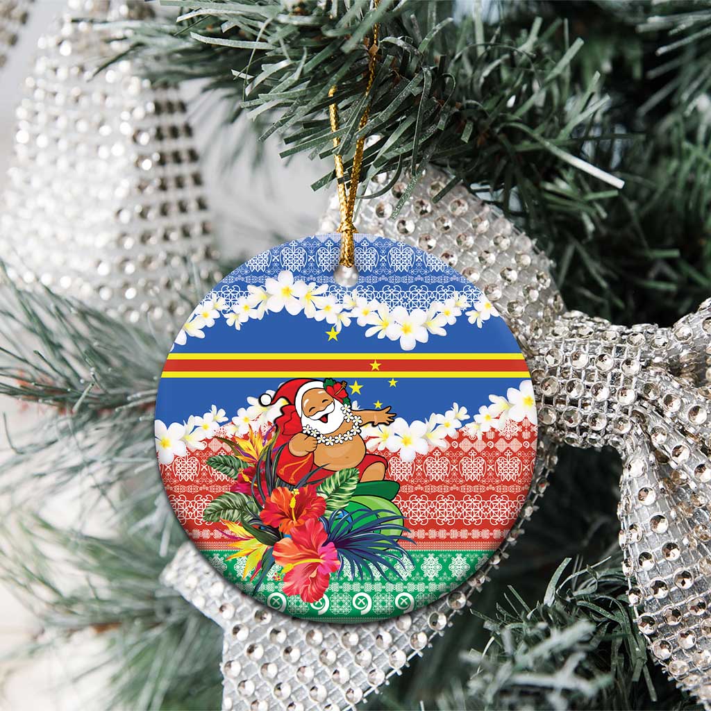 Personalised Tafea Joyeux Noel Ceramic Ornament Proud To Be a Ni-Van Sand Drawing Art - Polynesian Pride