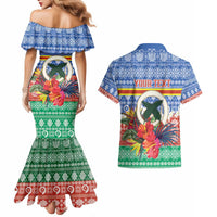 Personalised Tafea Joyeux Noel Couples Matching Mermaid Dress and Hawaiian Shirt Proud To Be a Ni-Van Sand Drawing Art LT9 - Polynesian Pride