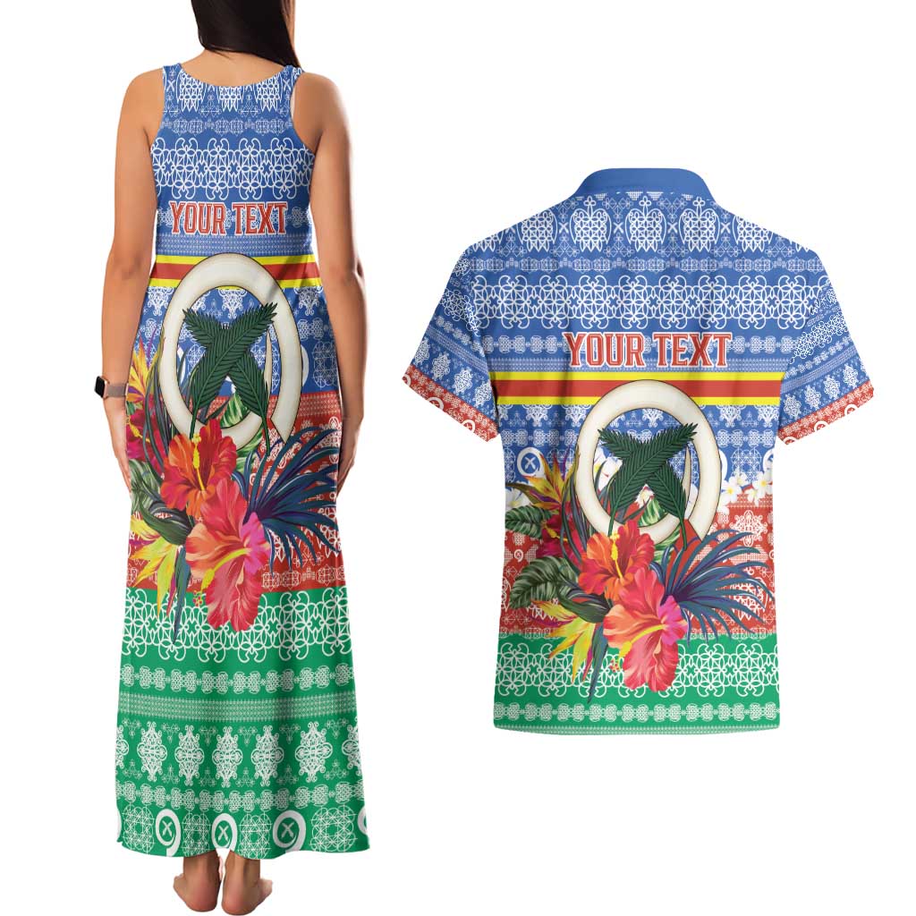 Personalised Tafea Joyeux Noel Couples Matching Tank Maxi Dress and Hawaiian Shirt Proud To Be a Ni-Van Sand Drawing Art LT9 - Polynesian Pride