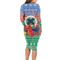 Personalised Tafea Joyeux Noel Family Matching Long Sleeve Bodycon Dress and Hawaiian Shirt Proud To Be a Ni-Van Sand Drawing Art LT9 - Polynesian Pride