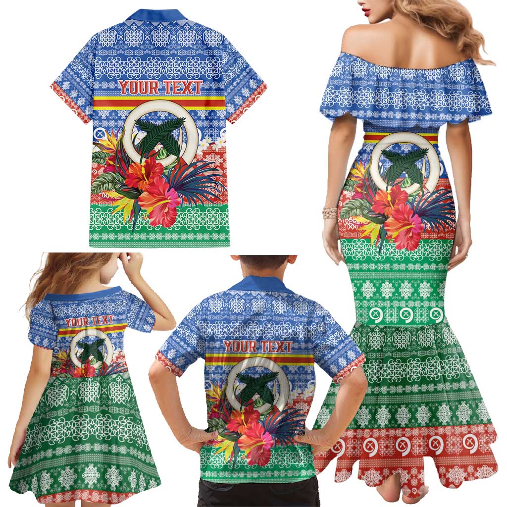 Personalised Tafea Joyeux Noel Family Matching Mermaid Dress and Hawaiian Shirt Proud To Be a Ni-Van Sand Drawing Art LT9 - Polynesian Pride