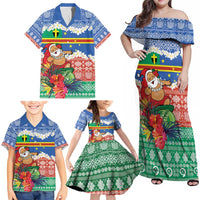 Personalised Tafea Joyeux Noel Family Matching Off Shoulder Maxi Dress and Hawaiian Shirt Proud To Be a Ni-Van Sand Drawing Art LT9 - Polynesian Pride