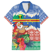 Personalised Tafea Joyeux Noel Family Matching Short Sleeve Bodycon Dress and Hawaiian Shirt Proud To Be a Ni-Van Sand Drawing Art LT9 Dad's Shirt - Short Sleeve Blue - Polynesian Pride