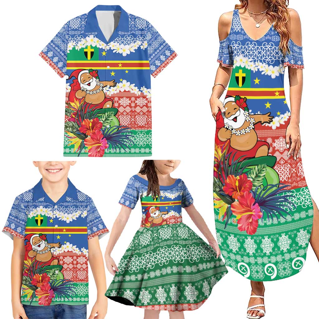 Personalised Tafea Joyeux Noel Family Matching Summer Maxi Dress and Hawaiian Shirt Proud To Be a Ni-Van Sand Drawing Art LT9 - Polynesian Pride