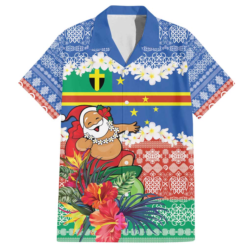 Personalised Tafea Joyeux Noel Family Matching Summer Maxi Dress and Hawaiian Shirt Proud To Be a Ni-Van Sand Drawing Art LT9 Dad's Shirt - Short Sleeve Blue - Polynesian Pride