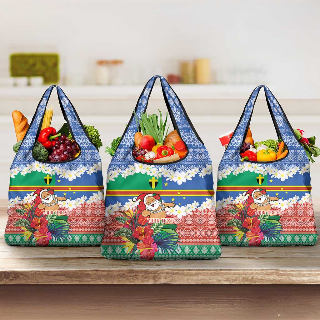 Personalised Tafea Joyeux Noel Grocery Bag Proud To Be a Ni-Van Sand Drawing Art - Polynesian Pride