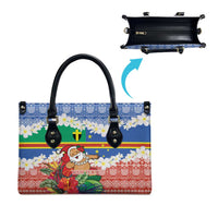 Personalised Tafea Joyeux Noel Leather Bag Proud To Be a Ni-Van Sand Drawing Art - Polynesian Pride
