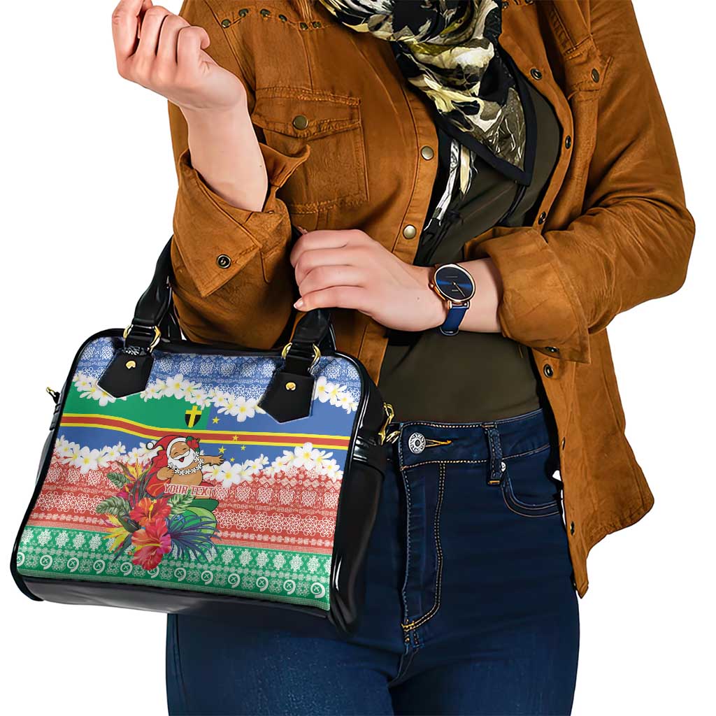 Personalised Tafea Joyeux Noel Shoulder Handbag Proud To Be a Ni-Van Sand Drawing Art - Polynesian Pride