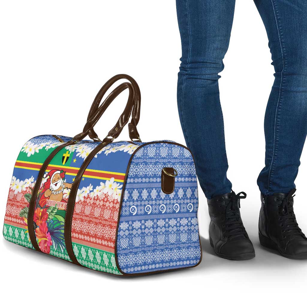 Personalised Tafea Joyeux Noel Travel Bag Proud To Be a Ni-Van Sand Drawing Art - Polynesian Pride