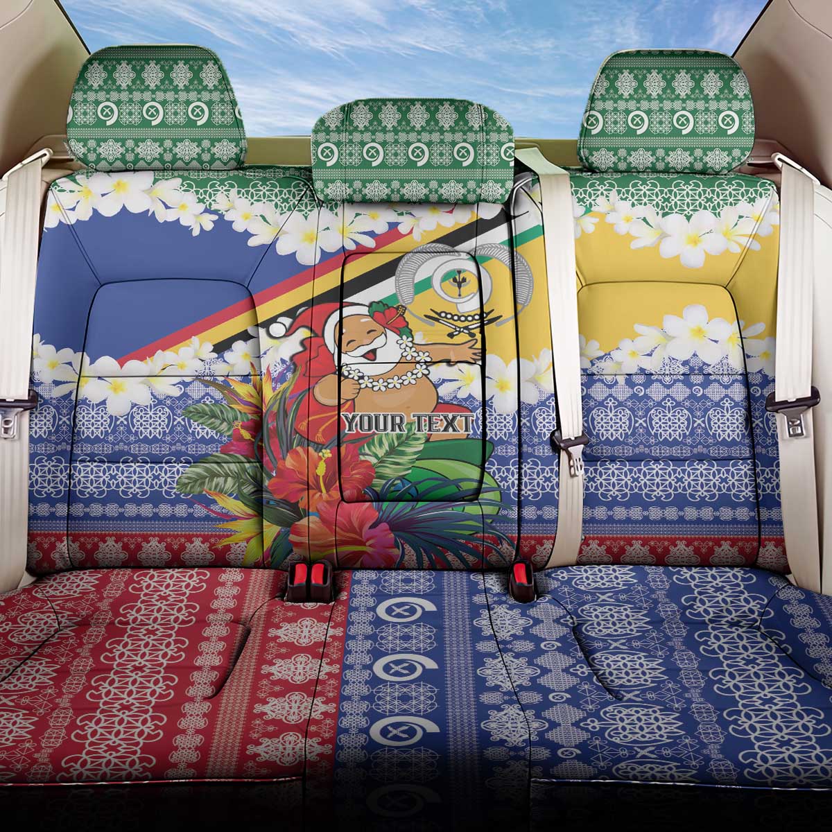 Personalised Torba Joyeux Noel Back Car Seat Cover Proud To Be a Ni-Van Sand Drawing Art - Polynesian Pride