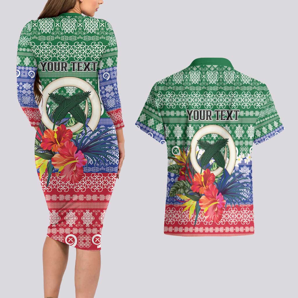 Personalised Torba Joyeux Noel Couples Matching Long Sleeve Bodycon Dress and Hawaiian Shirt Proud To Be a Ni-Van Sand Drawing Art LT9 - Polynesian Pride