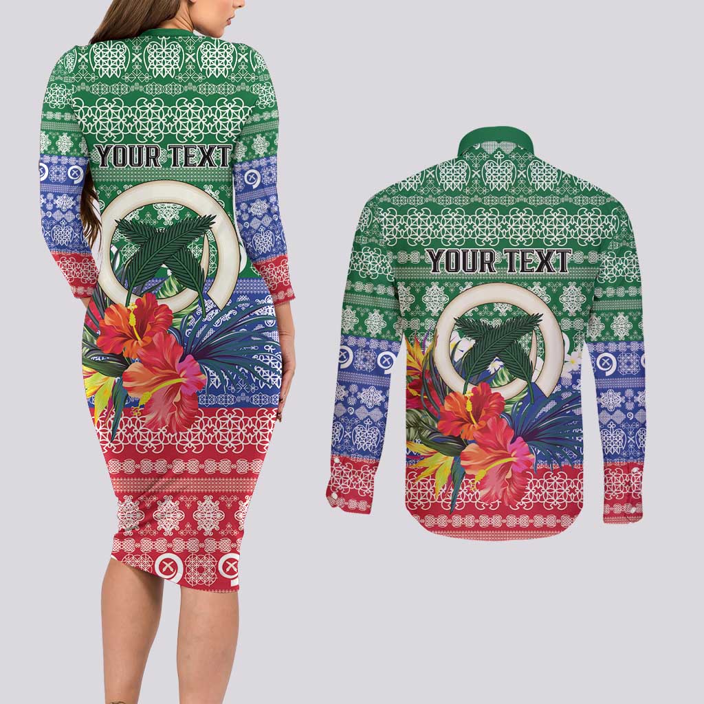 Personalised Torba Joyeux Noel Couples Matching Long Sleeve Bodycon Dress and Long Sleeve Button Shirt Proud To Be a Ni-Van Sand Drawing Art LT9 - Polynesian Pride