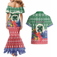 Personalised Torba Joyeux Noel Couples Matching Mermaid Dress and Hawaiian Shirt Proud To Be a Ni-Van Sand Drawing Art LT9 - Polynesian Pride