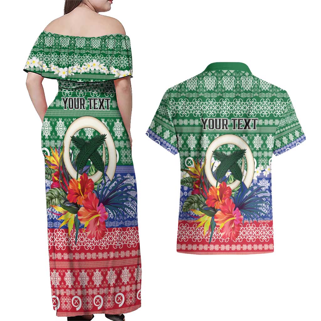 Personalised Torba Joyeux Noel Couples Matching Off Shoulder Maxi Dress and Hawaiian Shirt Proud To Be a Ni-Van Sand Drawing Art LT9 - Polynesian Pride