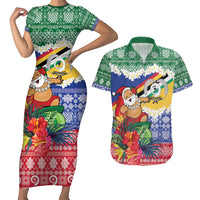 Personalised Torba Joyeux Noel Couples Matching Short Sleeve Bodycon Dress and Hawaiian Shirt Proud To Be a Ni-Van Sand Drawing Art LT9 Green - Polynesian Pride