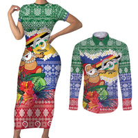 Personalised Torba Joyeux Noel Couples Matching Short Sleeve Bodycon Dress and Long Sleeve Button Shirt Proud To Be a Ni-Van Sand Drawing Art LT9 Green - Polynesian Pride
