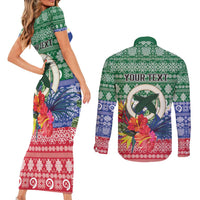 Personalised Torba Joyeux Noel Couples Matching Short Sleeve Bodycon Dress and Long Sleeve Button Shirt Proud To Be a Ni-Van Sand Drawing Art LT9 - Polynesian Pride