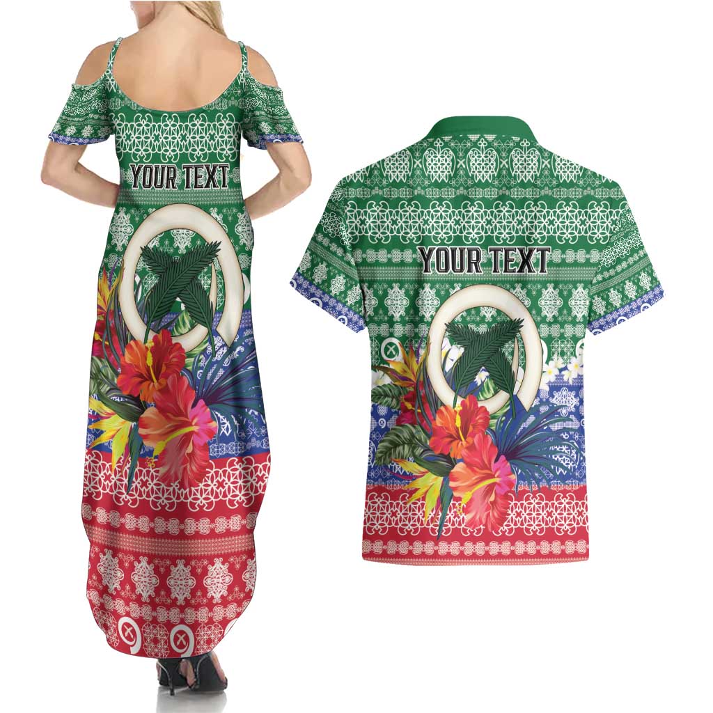 Personalised Torba Joyeux Noel Couples Matching Summer Maxi Dress and Hawaiian Shirt Proud To Be a Ni-Van Sand Drawing Art LT9 - Polynesian Pride
