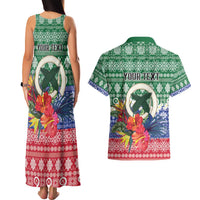 Personalised Torba Joyeux Noel Couples Matching Tank Maxi Dress and Hawaiian Shirt Proud To Be a Ni-Van Sand Drawing Art LT9 - Polynesian Pride