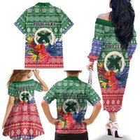 Personalised Torba Joyeux Noel Family Matching Off The Shoulder Long Sleeve Dress and Hawaiian Shirt Proud To Be a Ni-Van Sand Drawing Art LT9 - Polynesian Pride