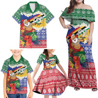 Personalised Torba Joyeux Noel Family Matching Off Shoulder Maxi Dress and Hawaiian Shirt Proud To Be a Ni-Van Sand Drawing Art LT9 - Polynesian Pride