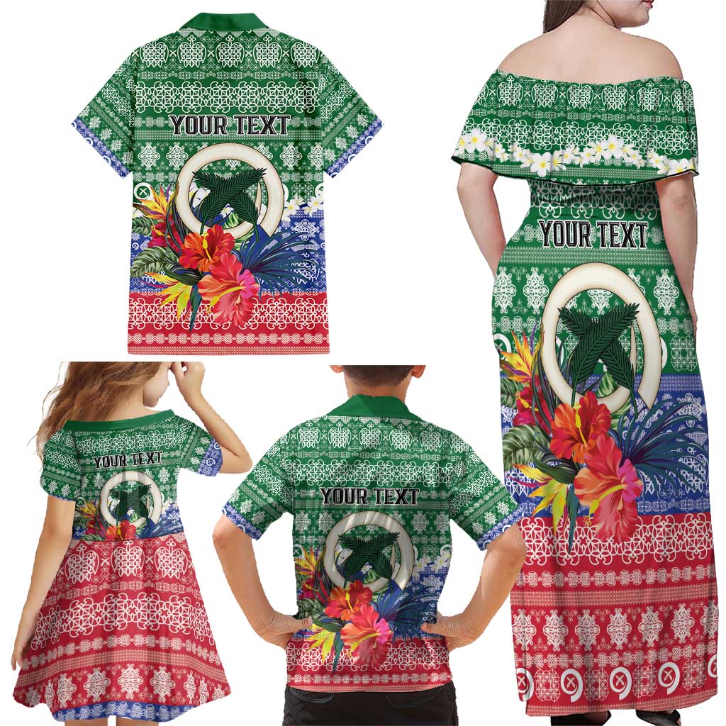 Personalised Torba Joyeux Noel Family Matching Off Shoulder Maxi Dress and Hawaiian Shirt Proud To Be a Ni-Van Sand Drawing Art LT9 - Polynesian Pride