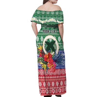 Personalised Torba Joyeux Noel Family Matching Off Shoulder Maxi Dress and Hawaiian Shirt Proud To Be a Ni-Van Sand Drawing Art LT9 - Polynesian Pride