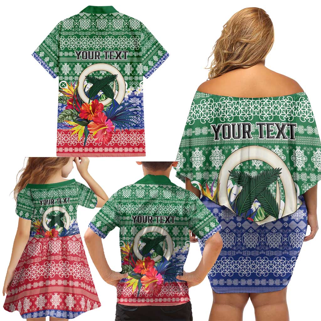 Personalised Torba Joyeux Noel Family Matching Off Shoulder Short Dress and Hawaiian Shirt Proud To Be a Ni-Van Sand Drawing Art LT9 - Polynesian Pride