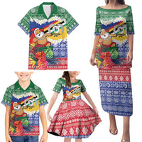 Personalised Torba Joyeux Noel Family Matching Puletasi and Hawaiian Shirt Proud To Be a Ni-Van Sand Drawing Art LT9 - Polynesian Pride