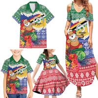 Personalised Torba Joyeux Noel Family Matching Summer Maxi Dress and Hawaiian Shirt Proud To Be a Ni-Van Sand Drawing Art LT9 - Polynesian Pride