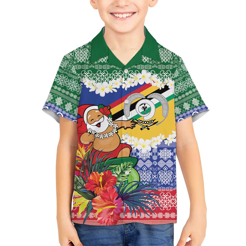 Personalised Torba Joyeux Noel Family Matching Summer Maxi Dress and Hawaiian Shirt Proud To Be a Ni-Van Sand Drawing Art LT9 Son's Shirt Green - Polynesian Pride