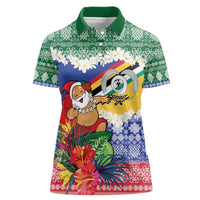 Personalised Torba Joyeux Noel Women Polo Shirt Proud To Be a Ni-Van Sand Drawing Art - Polynesian Pride