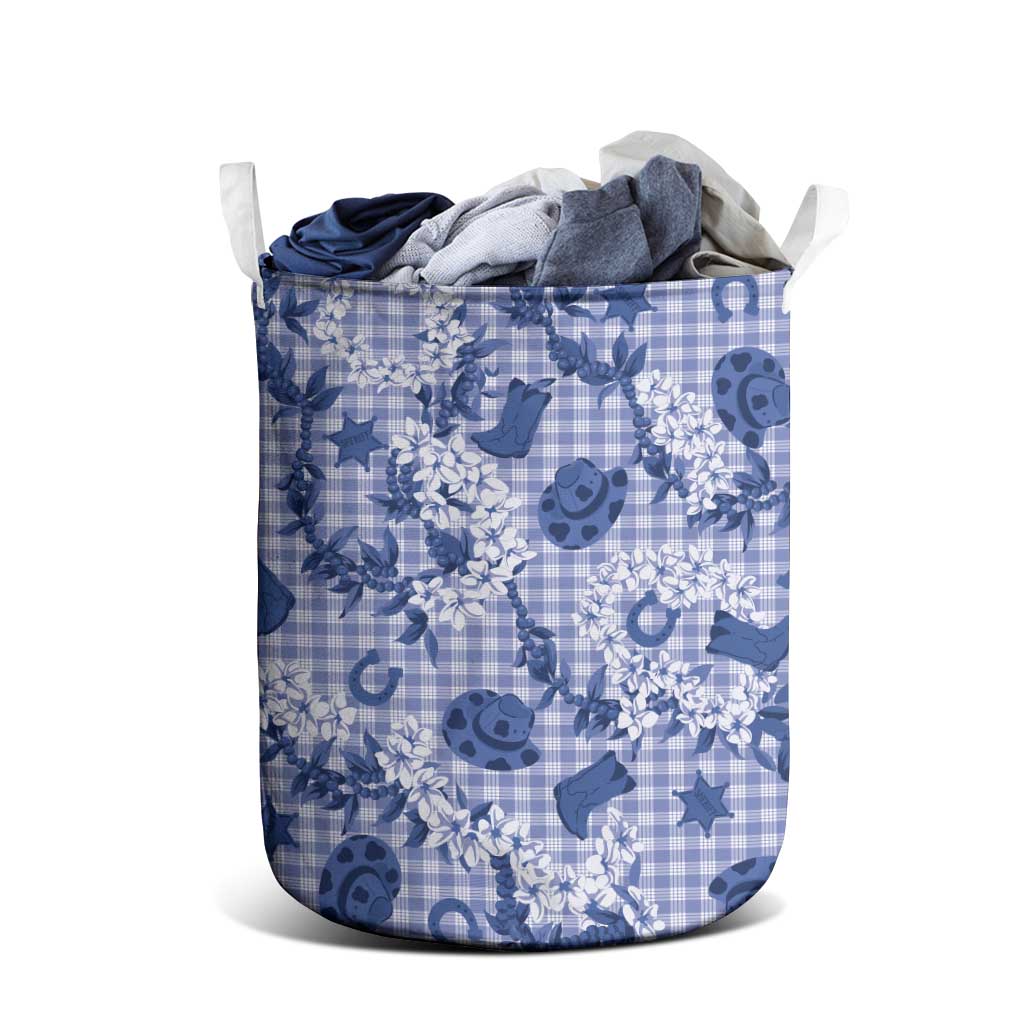 Mokihana Maile Ilima Leis Paniolo Palaka Laundry Basket Hawaiian Polu Spirit - Polynesian Pride