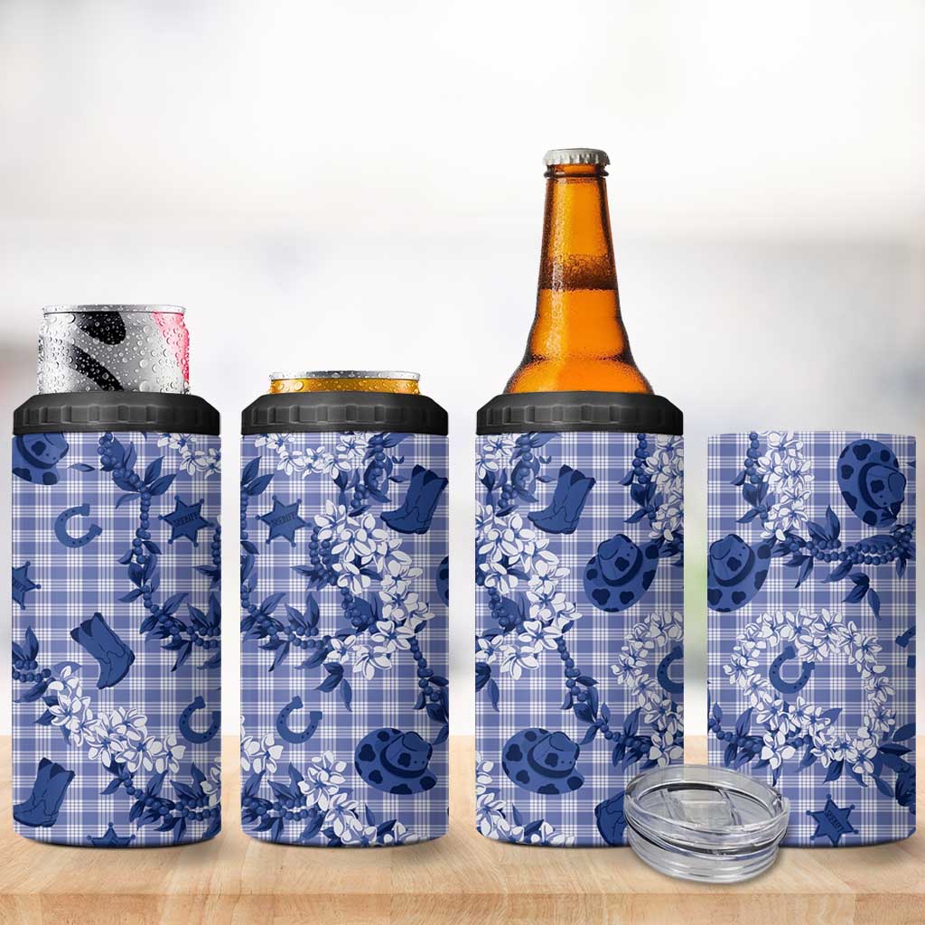 Mokihana Maile Ilima Leis Paniolo Palaka 4 in 1 Can Cooler Tumbler Hawaiian Polu Spirit LT9 - Polynesian Pride